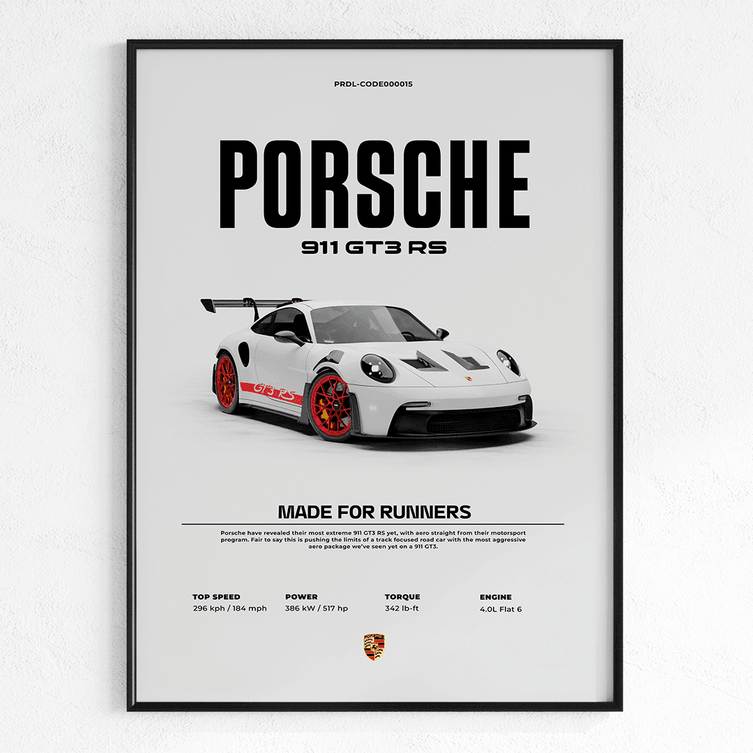 Quadro Decorativo Porsche 911 GT3 RS - GTSQ3 – Loja GTS Customs