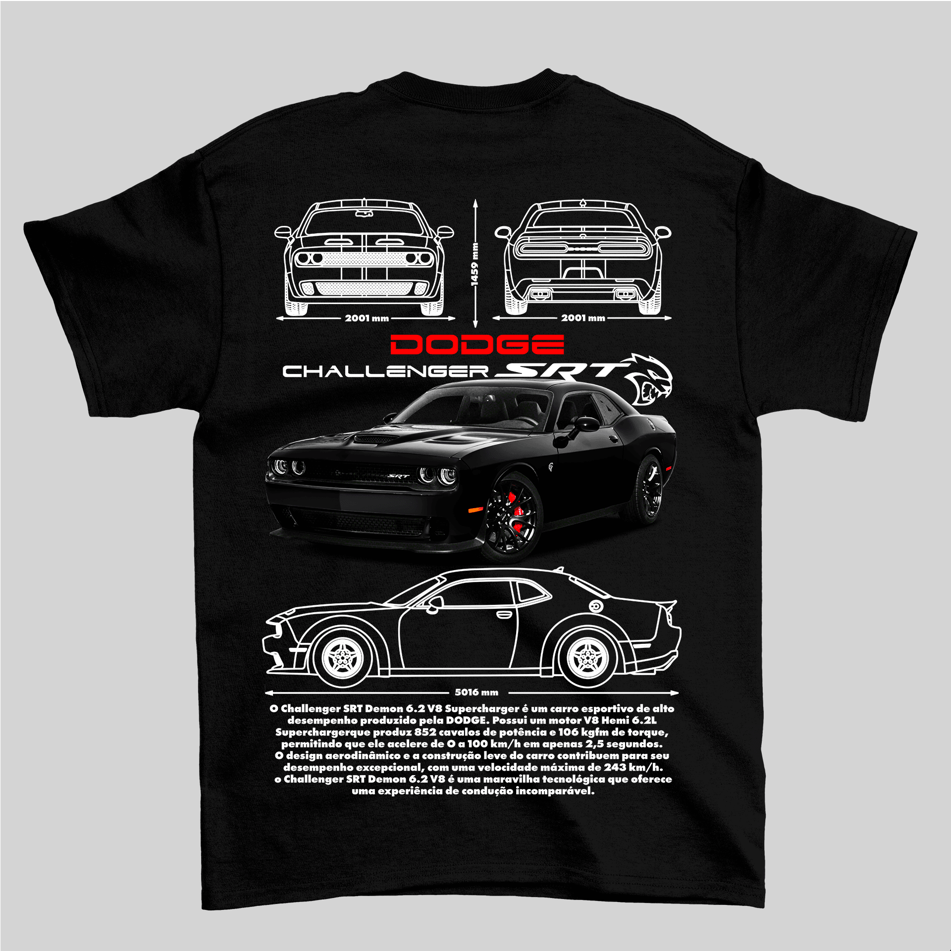 Camiseta Dodge Challenger SRT - GTS94