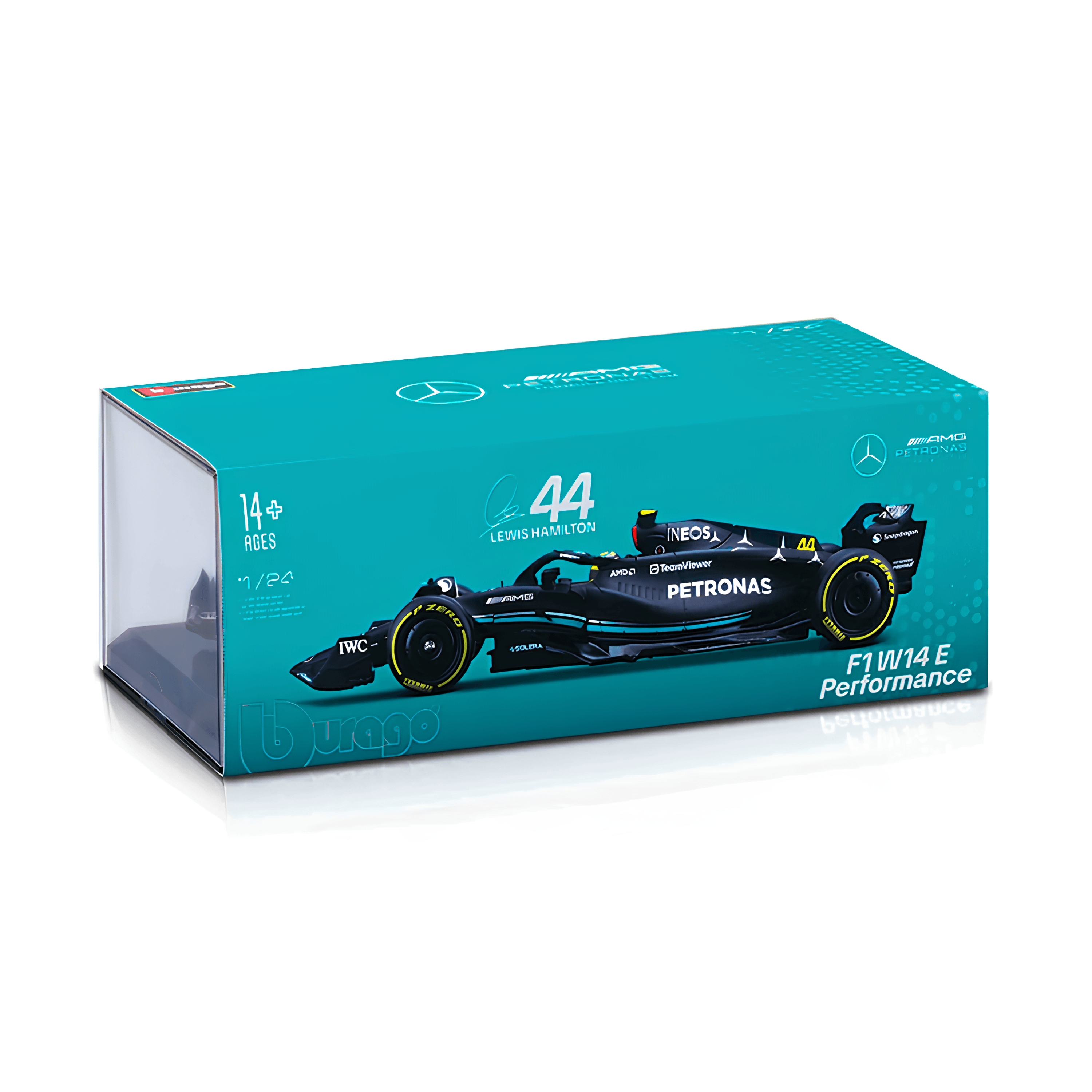 F1 Miniatura Mercedes-AMG W14 #63 George Russel 1:24