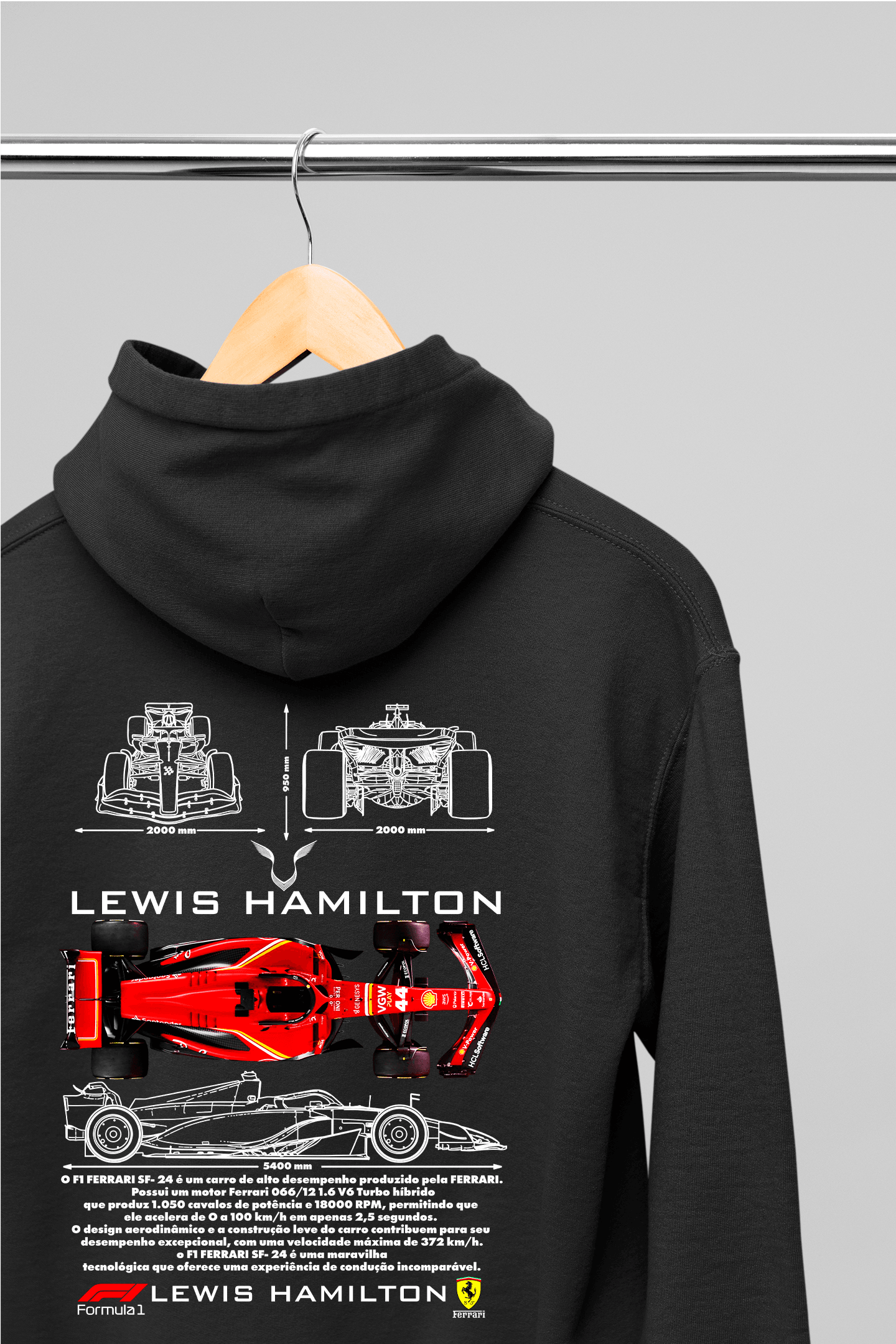 Moletom com Capuz Formula 1 Lewis Hamilton - GTSC13