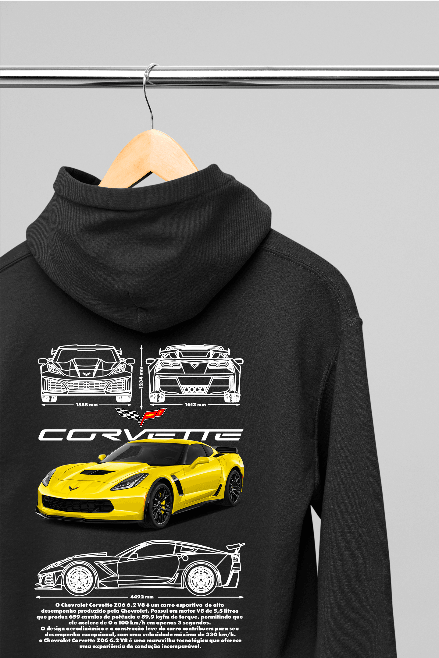 Moletom com Capuz Corvette Z06 - GTSC14