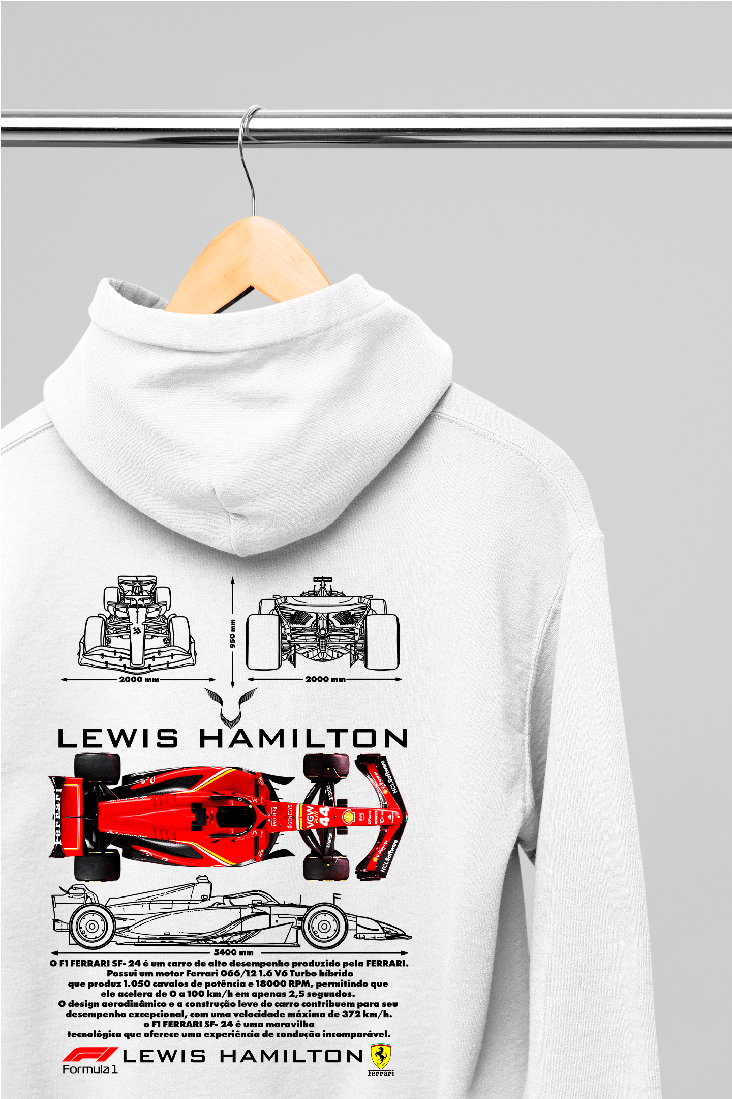 Moletom com Capuz Formula 1 Lewis Hamilton - GTSC13