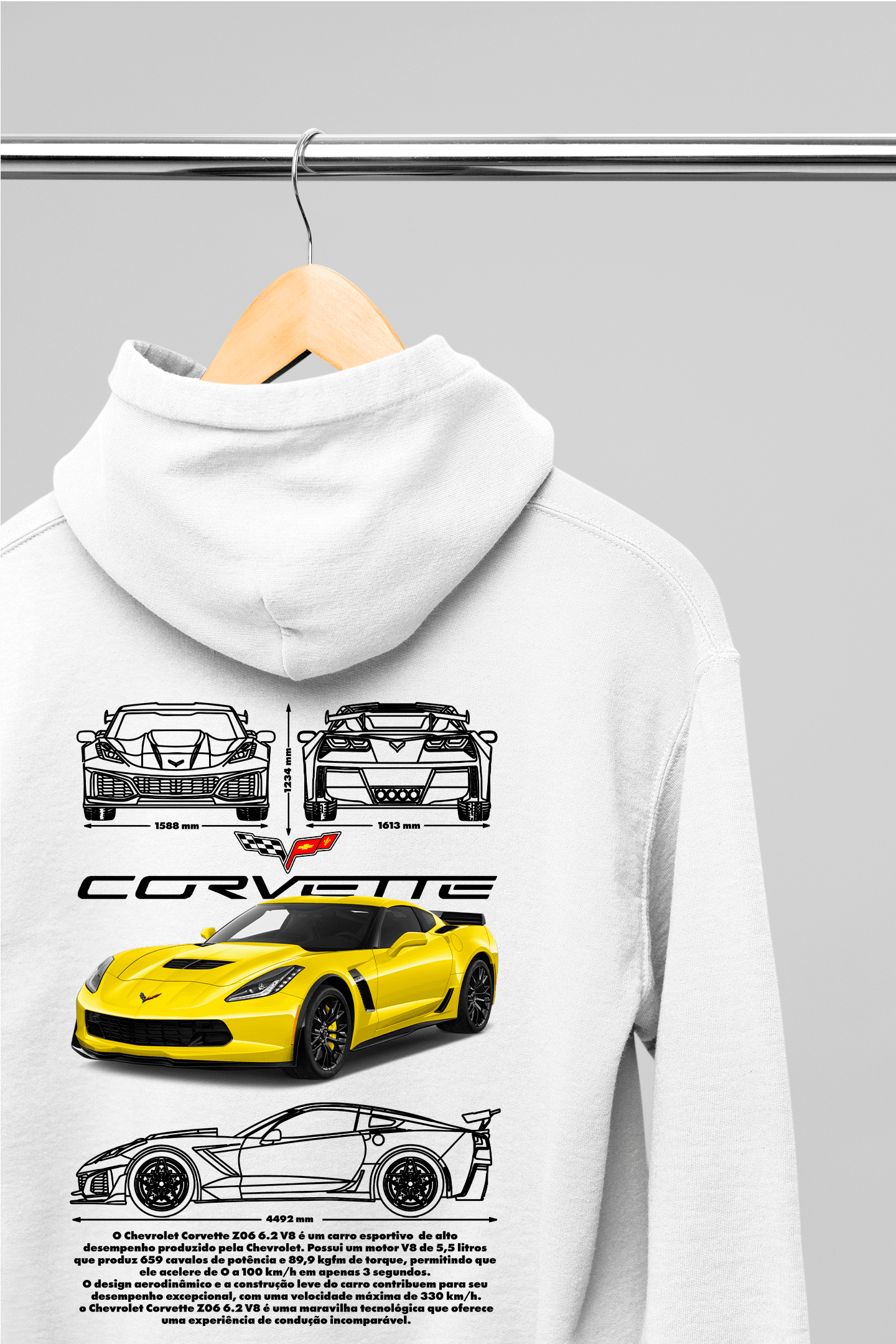 Moletom com Capuz Corvette Z06 - GTSC14