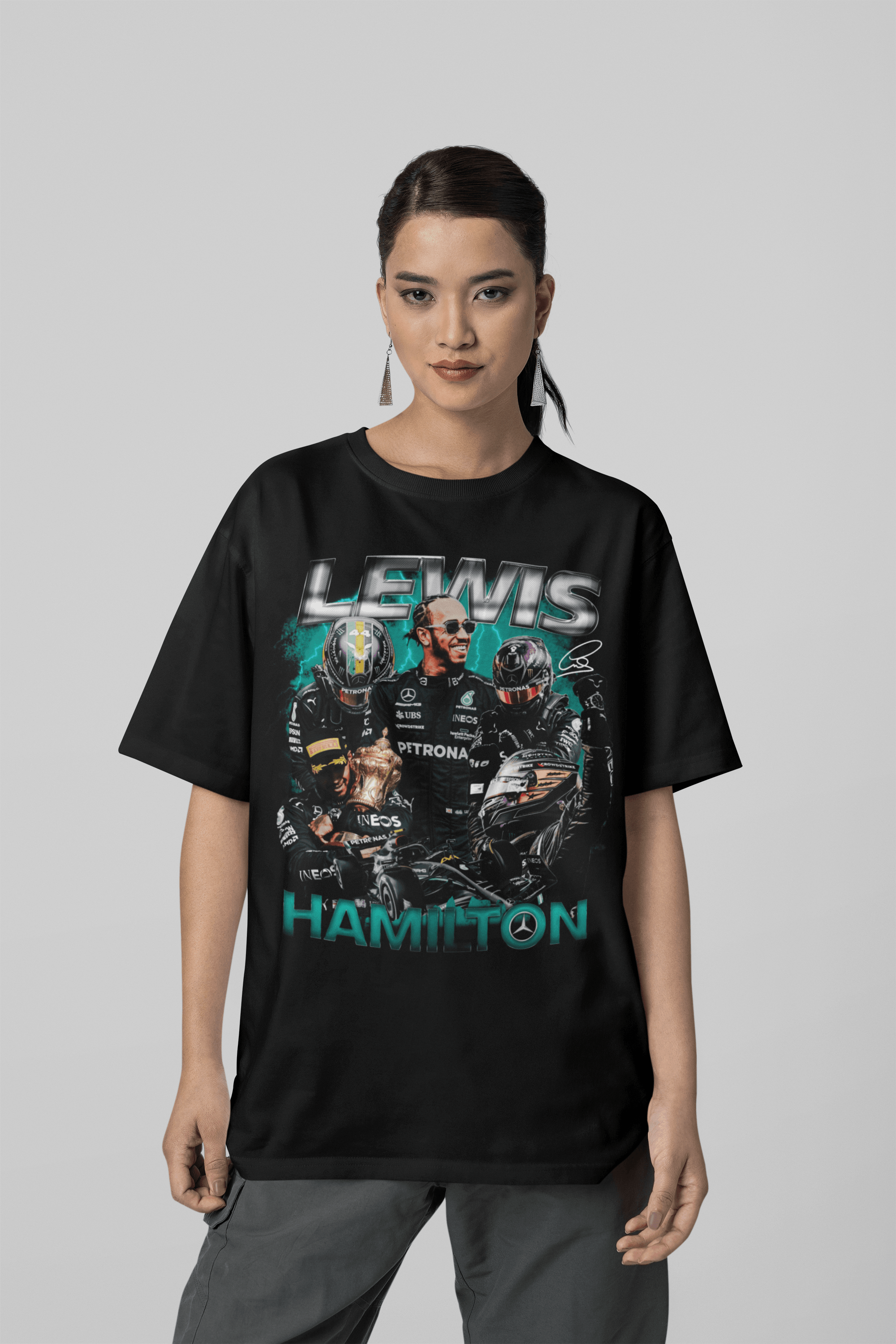 Camiseta Oversized Formula 1 - Lewis Hamilton - Loja GTS Customs