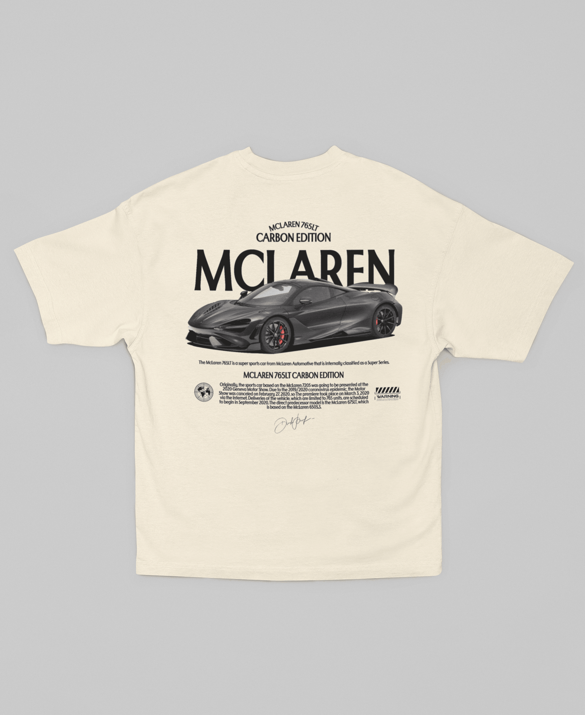 Camiseta Oversized McLaren 765LT - GTSO29 - Loja GTS Customs