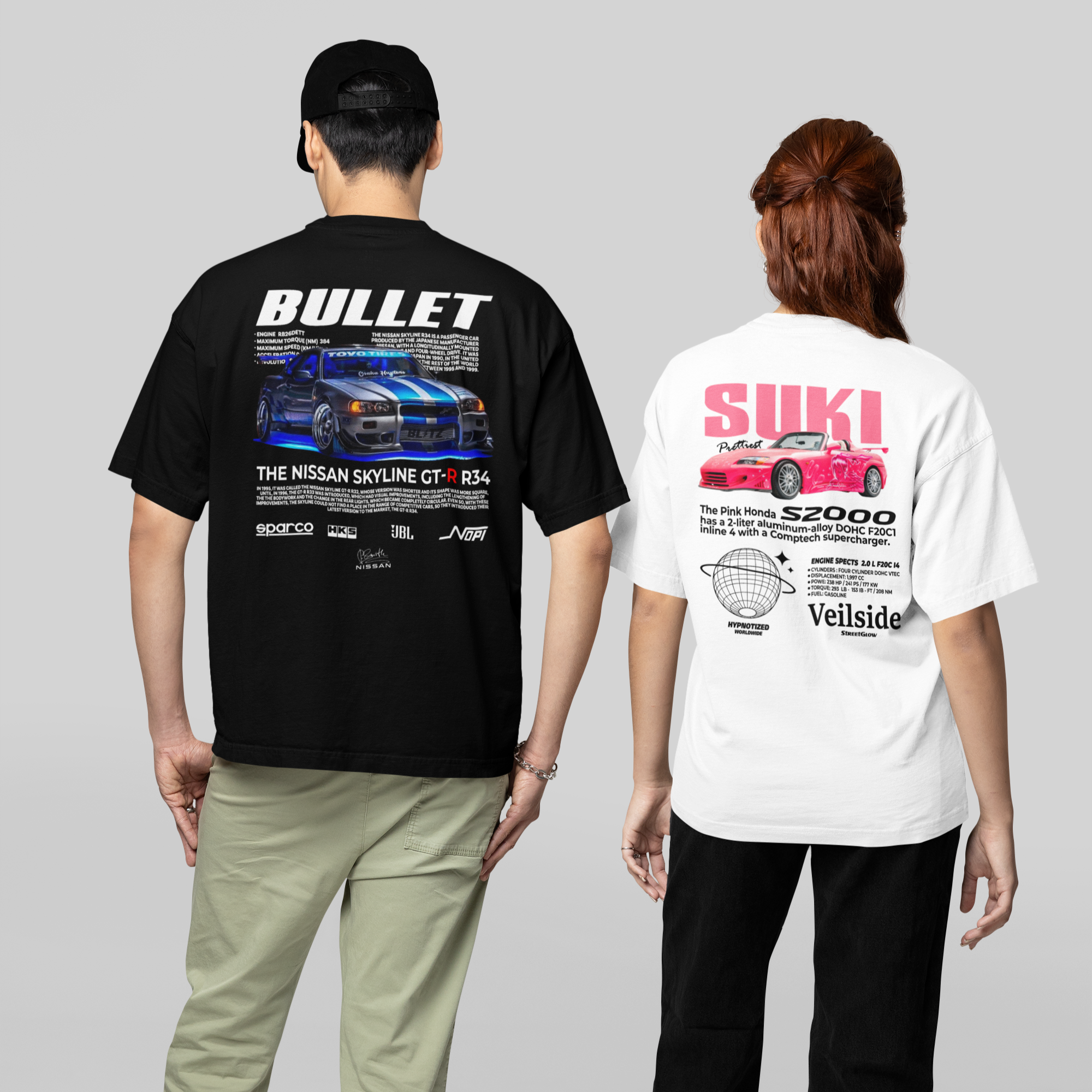Kit Casal Camisetas Skyline Brian + s2000 Suki - GTSK16 - Loja GTS Customs