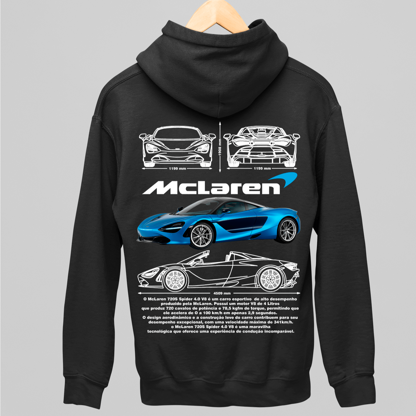 Moletom Com Capuz Mclaren 720s - GTSC27 - Loja GTS Customs