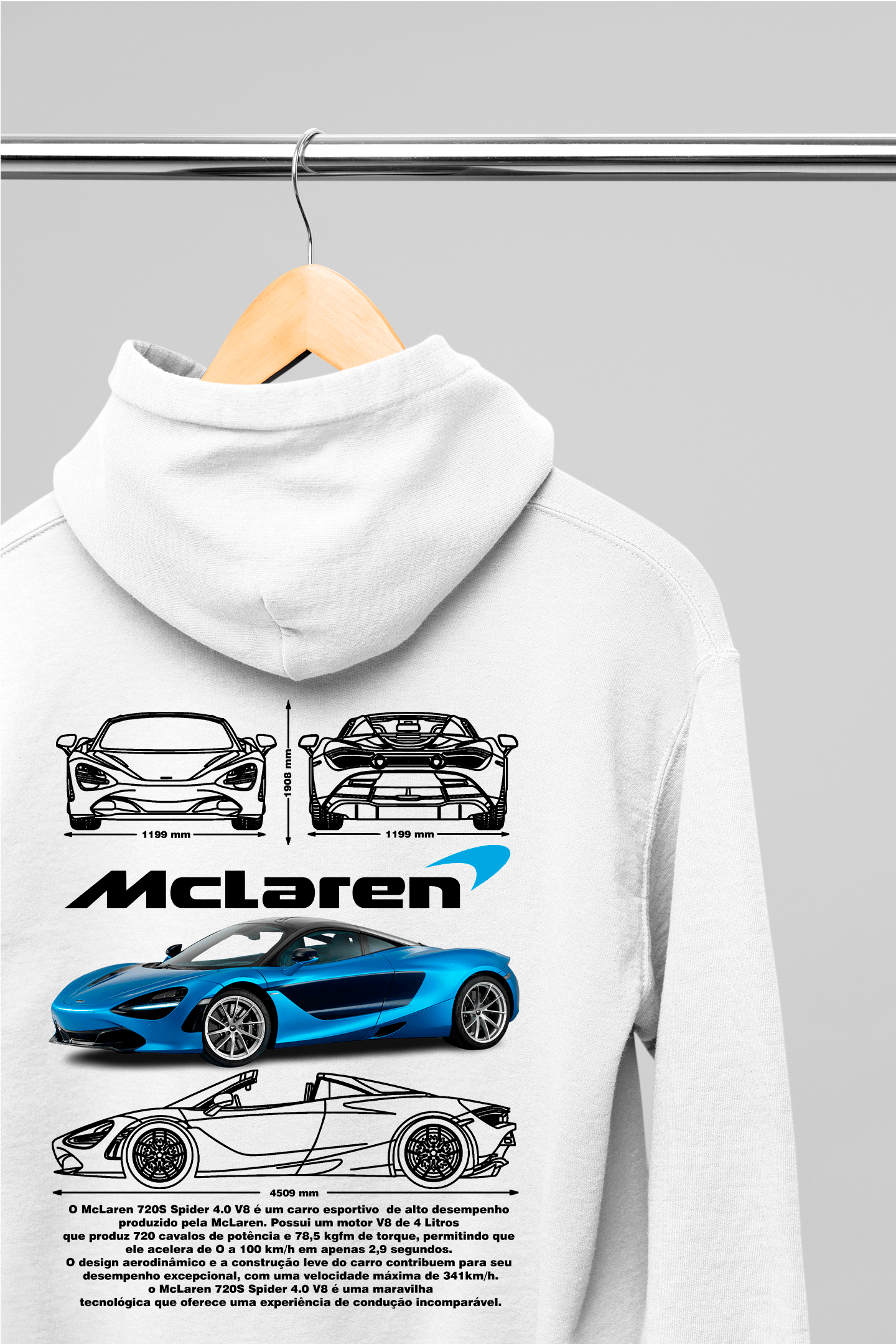Moletom Com Capuz Mclaren 720s - GTSC27 - Loja GTS Customs