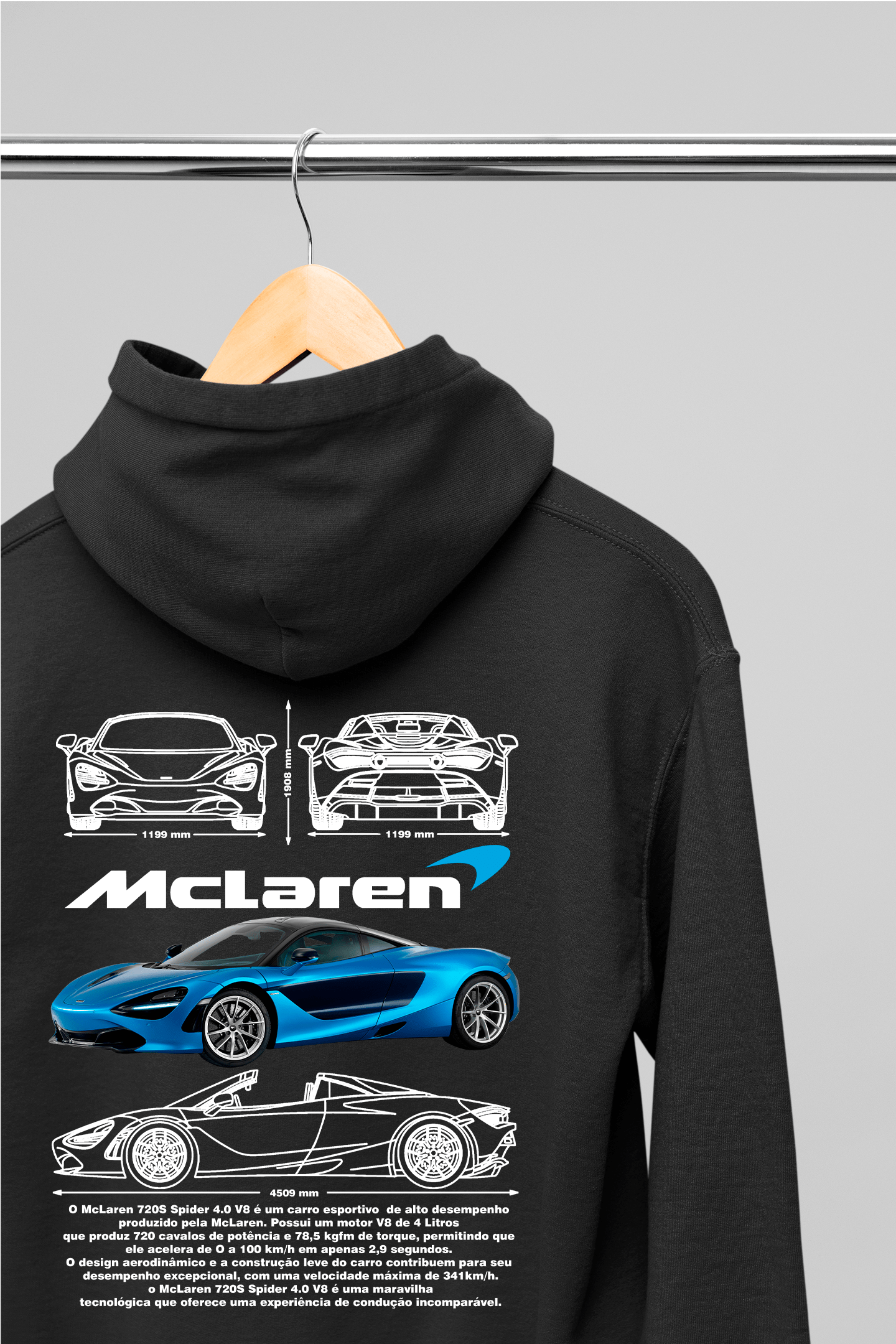 Moletom Com Capuz Mclaren 720s - GTSC27 - Loja GTS Customs