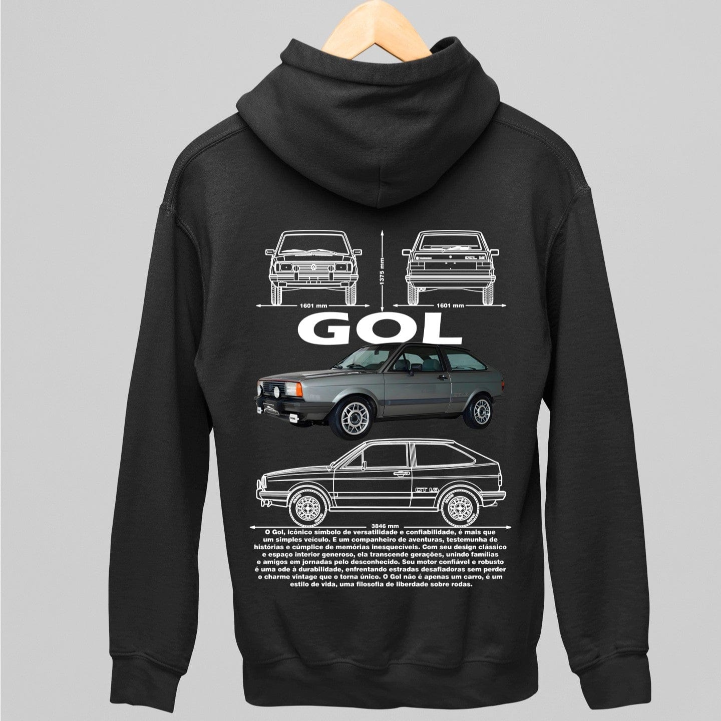 Moletom Com Capuz Volkswagen Gol Quadrado - GTSC21 - Loja GTS Customs