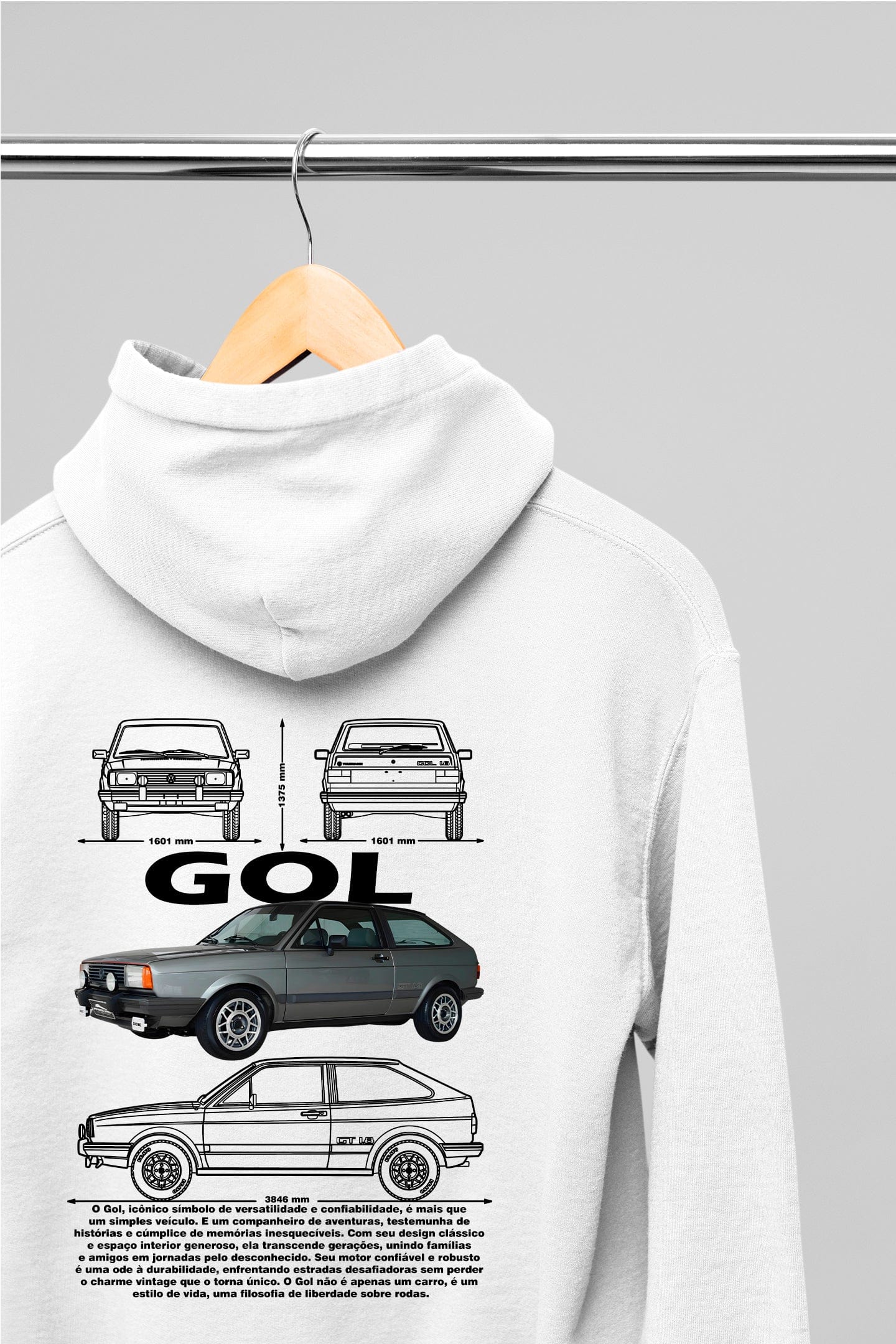 Moletom Com Capuz Volkswagen Gol Quadrado - GTSC21 - Loja GTS Customs