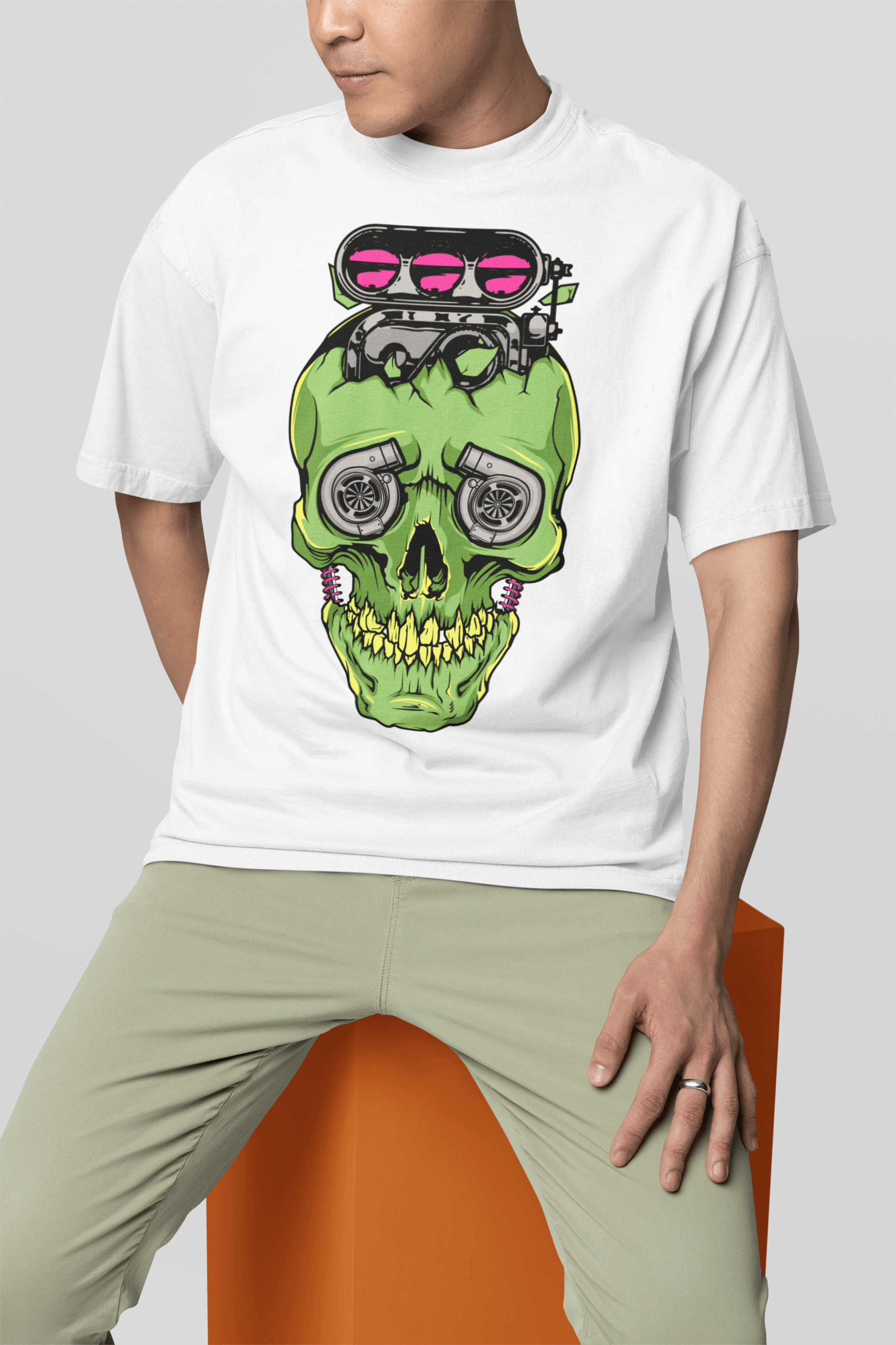 Camiseta Green Skull Supercharged - GTS39 - Loja GTS Custons