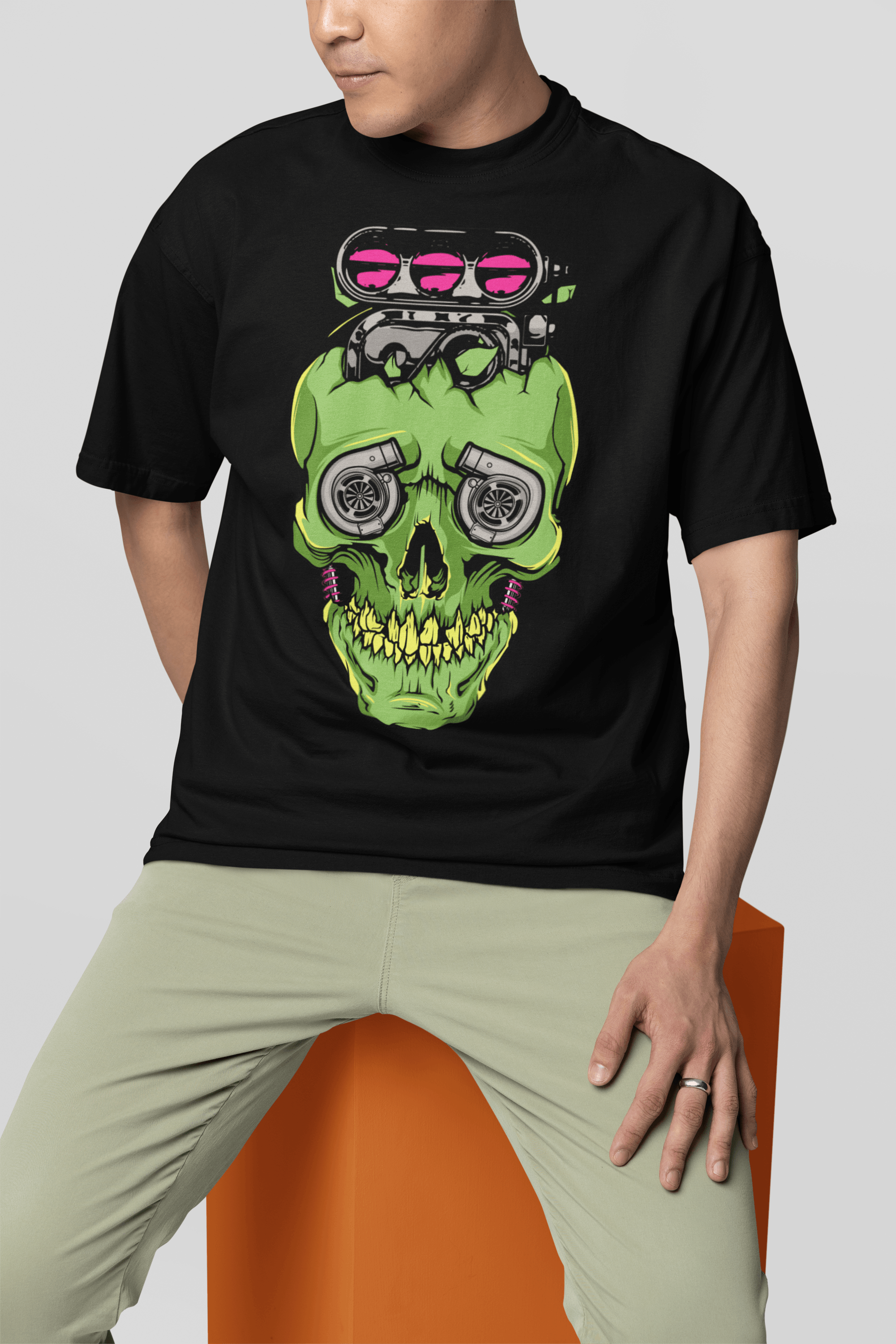 Camiseta Green Skull Supercharged - GTS39 - Loja GTS Custons