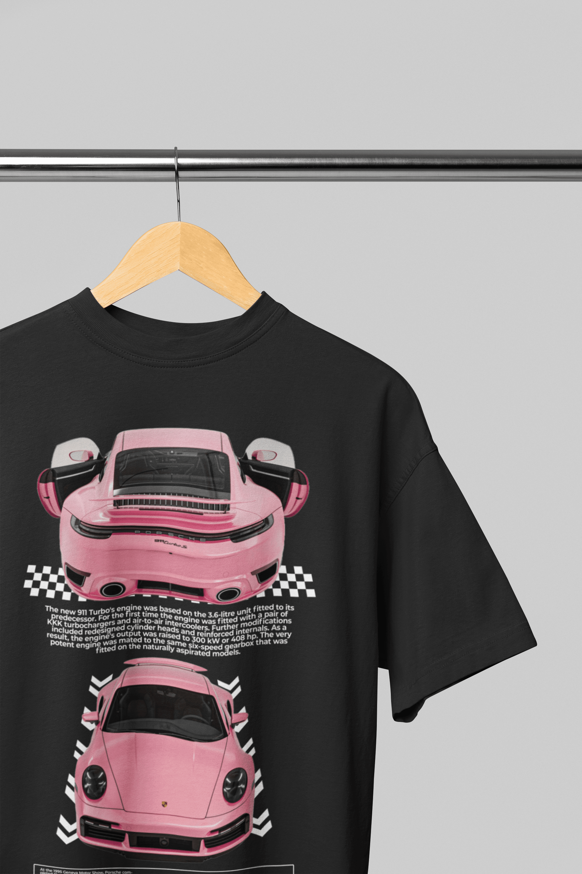 Camiseta Oversized Porsche 911 Turbo Pink - GTS64