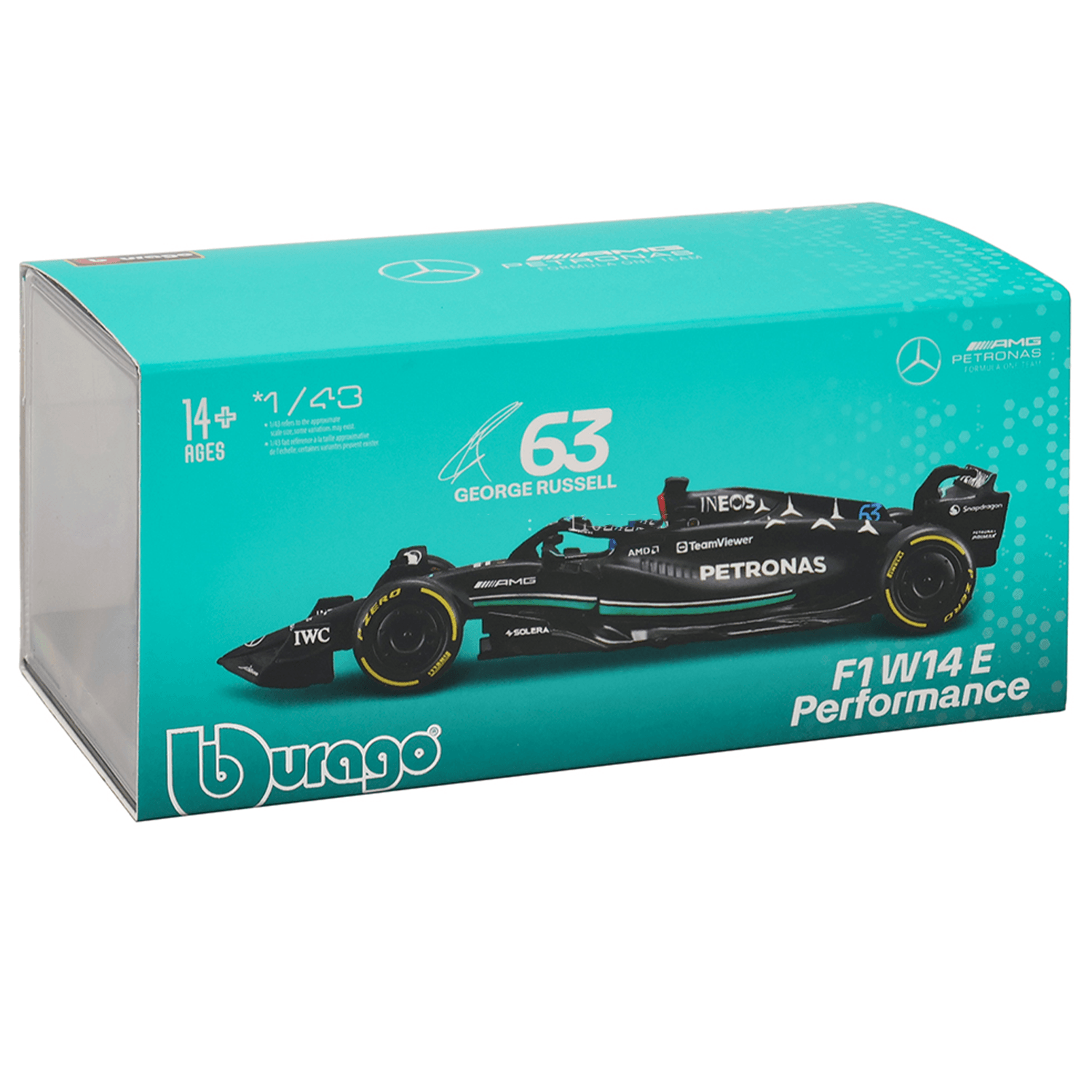 F1 Miniatura Mercedes-AMG W14 #63 George Russell 1:43